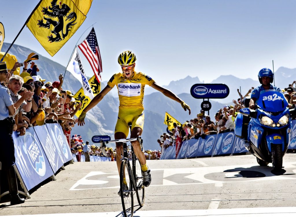 Tour de France 16 etape fra Orthez til Col Dáubisque. Etapevindeer  Michael Rasmussen Rabobank